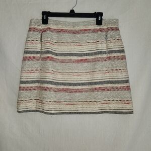 Tahari Arthur S Levine Striped Knit Skirt in Red and Gray Size 14P